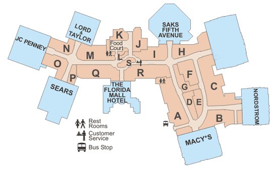 Mall Map of The Florida Mall®, a Simon Mall - Orlando, FL